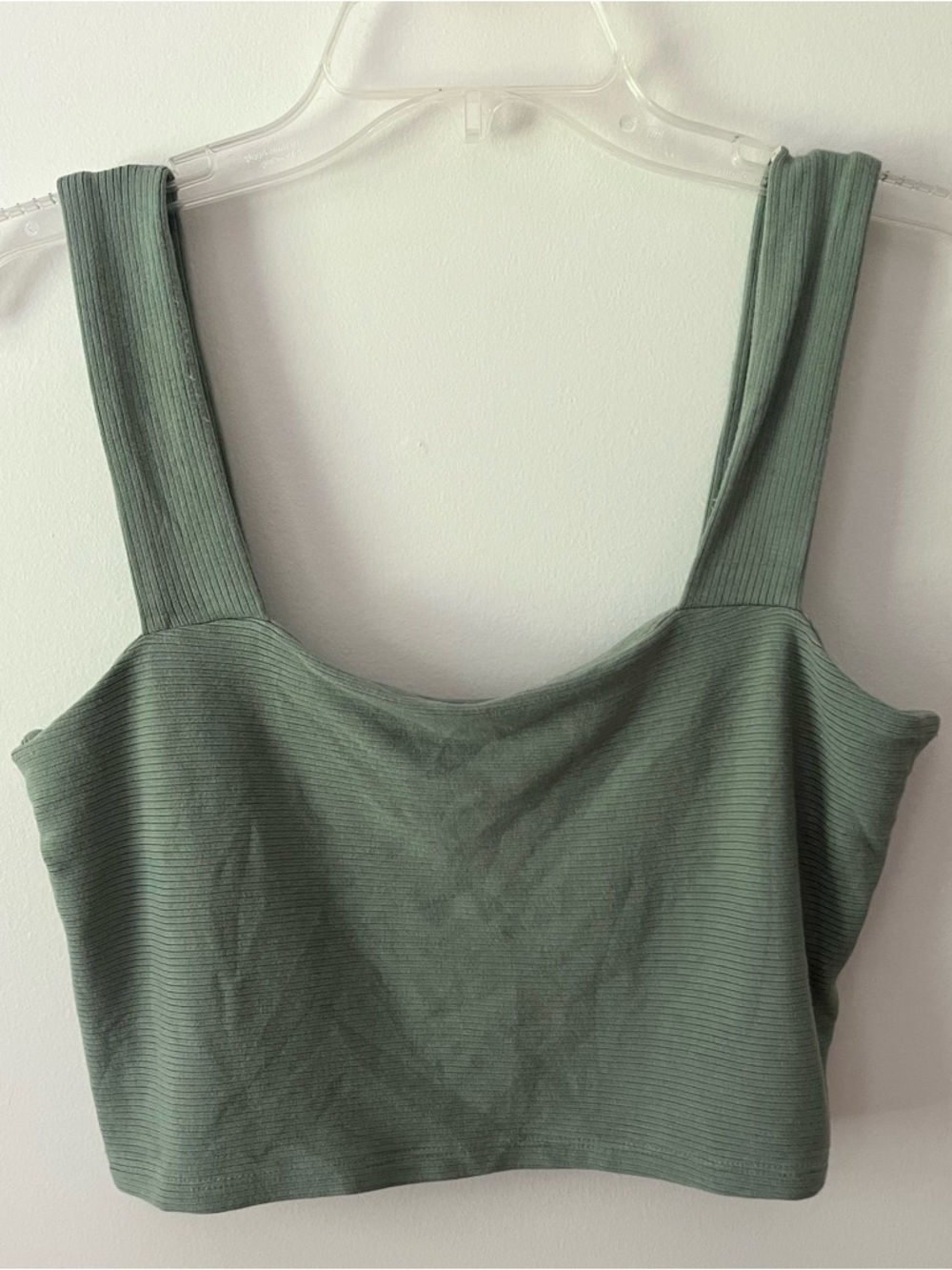 Free People Cropped Tank Top Ribbed Large Square Neck